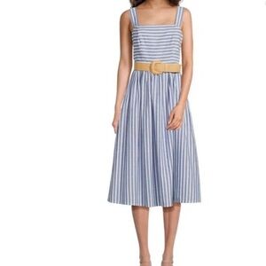 Eliza J Blue and White Striped Dress doesn’t have belt